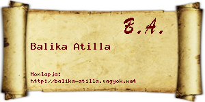 Balika Atilla névjegykártya